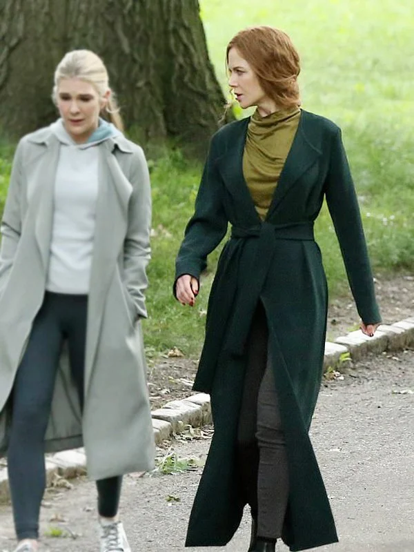 Nicole Kidman The Undoing Green Trench Coat Double-Breasted Military Trench Coat
