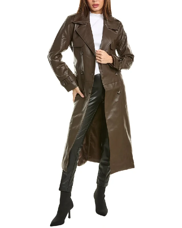 Noize Albina Long Trench Coat Fashionable Wide-Leg Trench