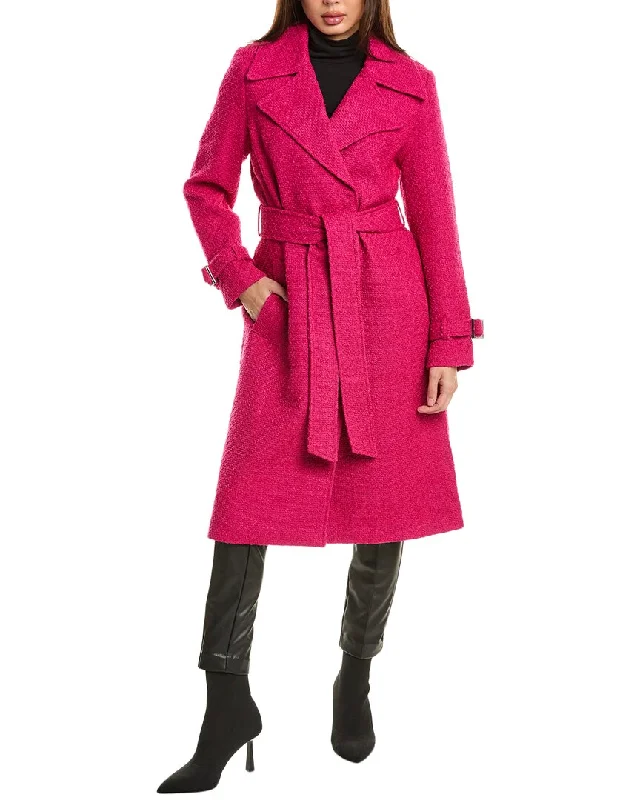 Noize Francie-S Long Trench Coat Comfortable Beige Trench Coat