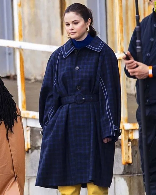 Only Murders in the Building Mabel Mora Trench Coat Warm Plaid Wool Trench