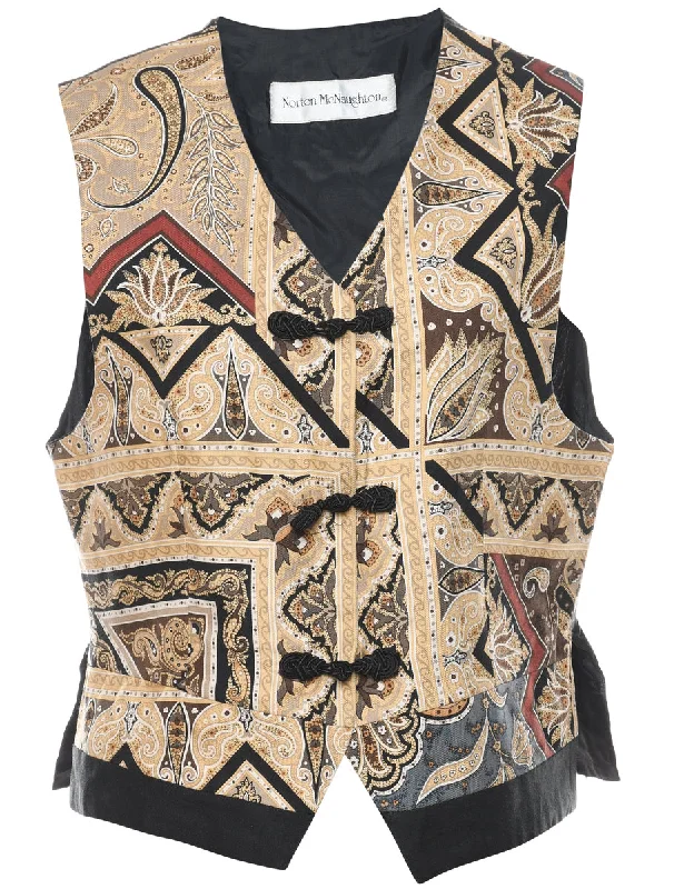 Paisley Pattern Waistcoat - L Cozy Down-Filled Waistcoat Vest