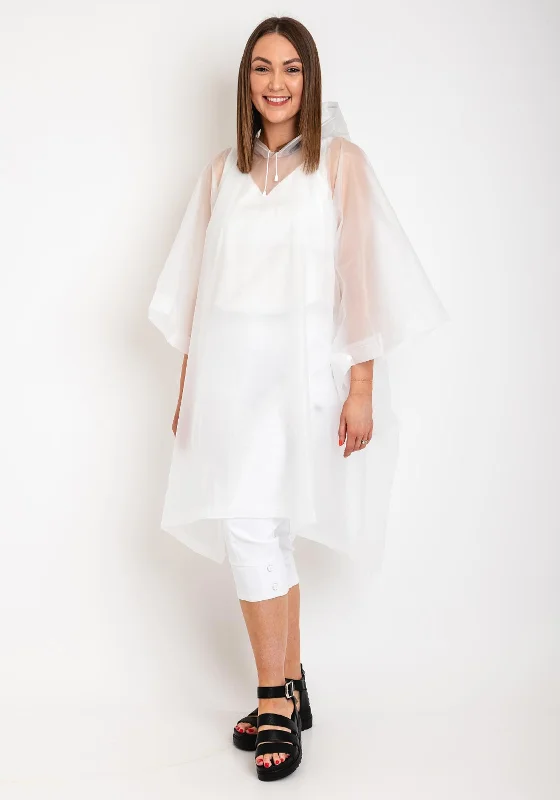 Serafina One Size Hooded Rain Poncho, Clear Hoodie with Mock Neck Collared Structured Serafina One Size Hooded Rain Poncho, Clear Hoodie with Mock Neck Collared Structured