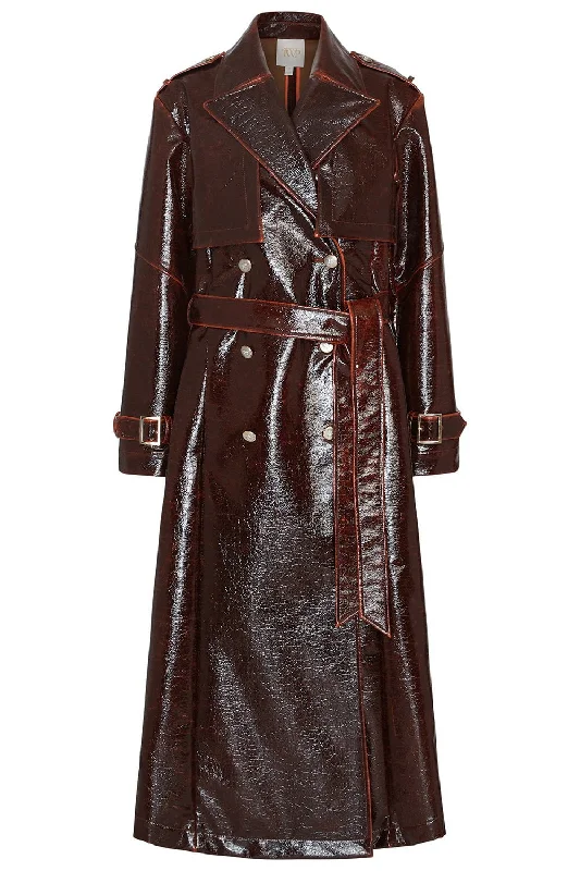 Foreign Affair Trench Coat Warm Plaid Wool Trench