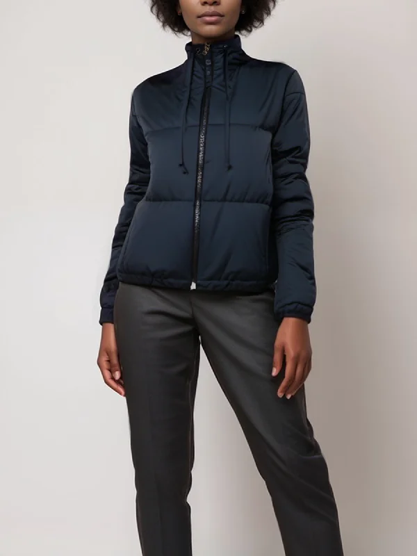 Recycled Hooded Puffer Hoodie with Patch Decorative Personalized
