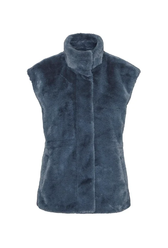 VERO MODA SONJA POPPY FAUX FUR WAISTCOAT Fashionable Buttoned Waistcoat Vest