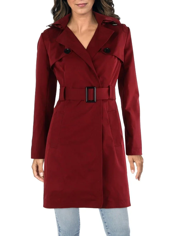 Womens Belted Long Trench Coat Chic Loose Fit Trench