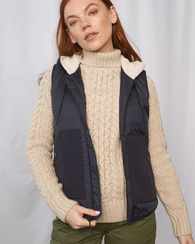 Bison Ultralight Hooded Vest Hoodie with Contrast Stitching Detailed Premium