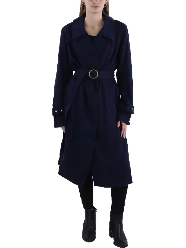 Womens Tencel Long Trench Coat Casual Oversized Trench Coat
