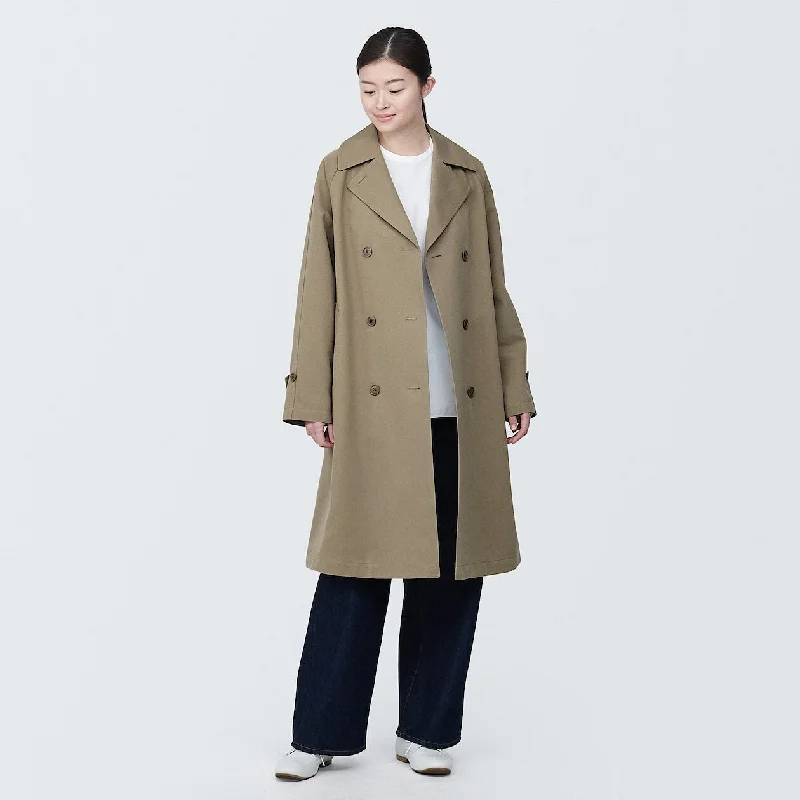 Water Repellent Trench Coat Elegant Belted Trench Coat