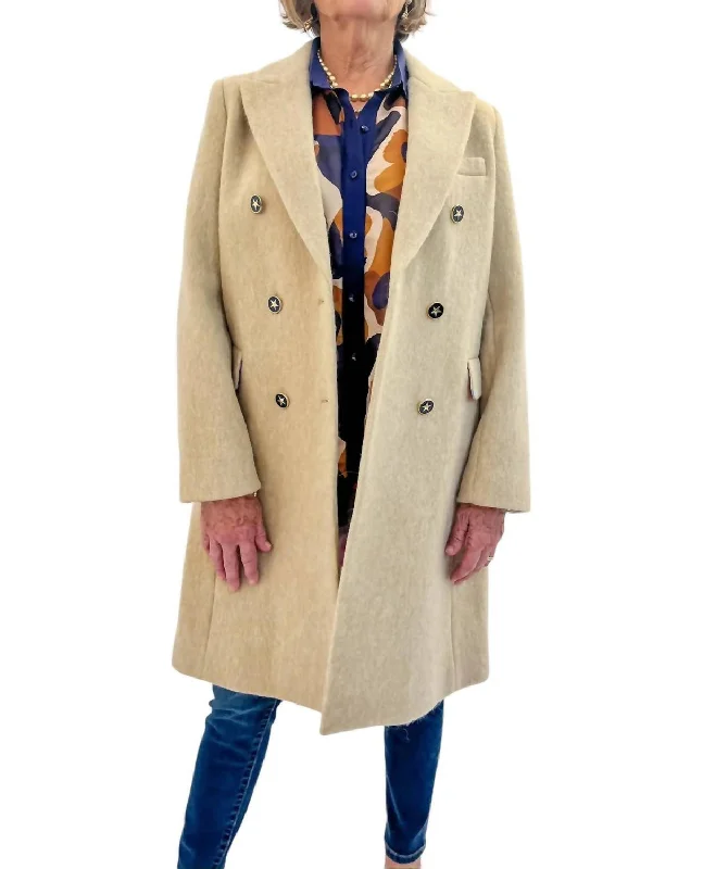 Wool Trench Coat In Camel Warm Fleece Lined Trench