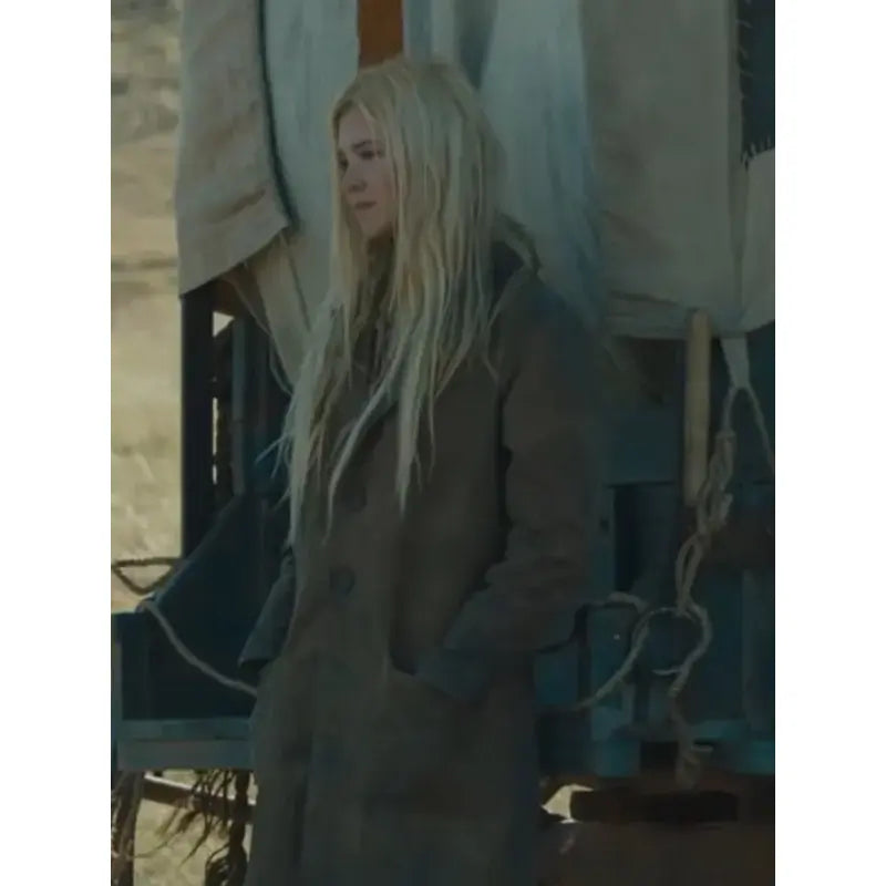 Yellowstone 1883 Isabel May Brown Trench Coat Warm Double-Breasted Trench