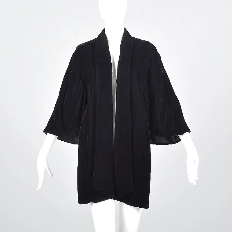 1950s Black Velvet Shawl Luxurious Silk Shawl Cape