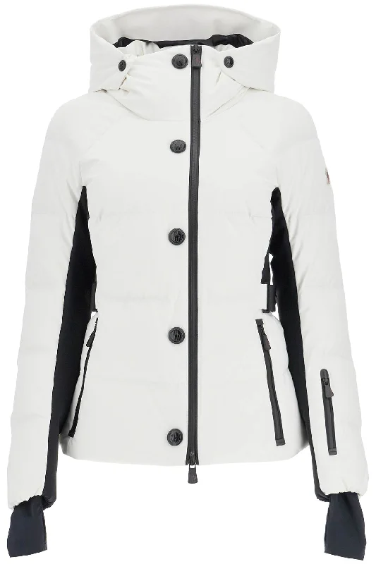 "guyane Hooded Down  - White Hoodie with Slit Hem Functional Movement