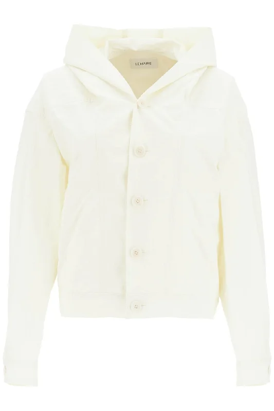 Short Hooded Blouson  - Neutro Hoodie with Hem Frayed Vintage Worn