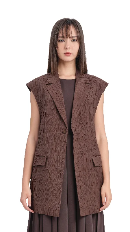 Oversized Jacquard Waistcoat Elegant Down-Filled Waistcoat
