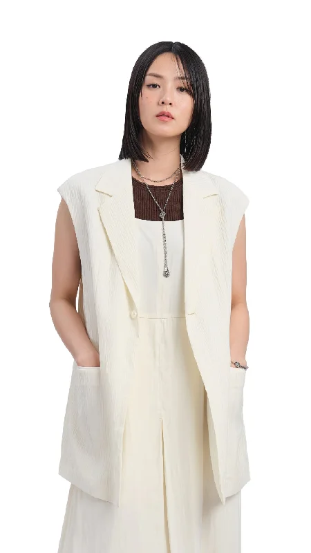 Oversized Jacquard Waistcoat Classic Longline Waistcoat Vest