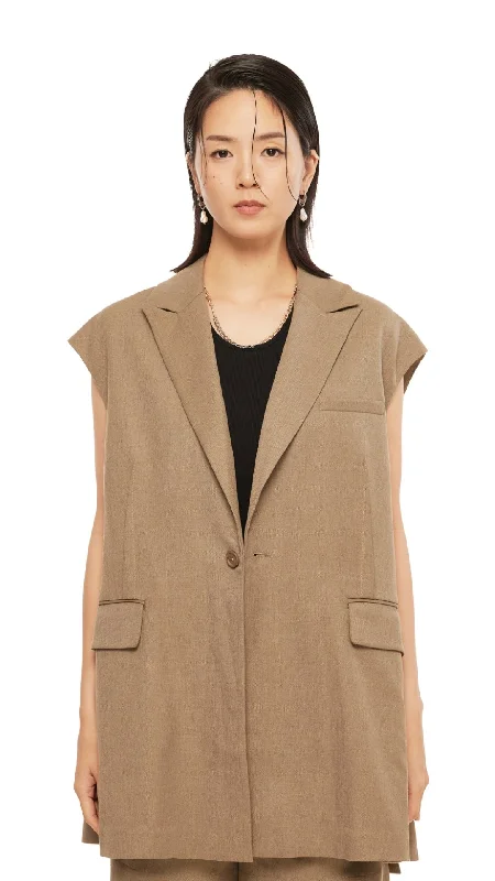 Oversized Waistcoat Comfortable Wool-Lined Waistcoat
