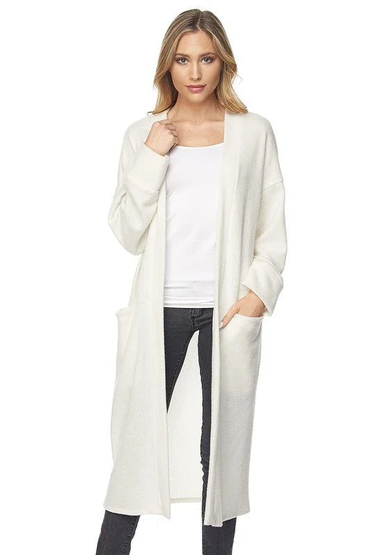 Brushed Coat W/ Pockets Asymmetrical Collar Hooded Zippered