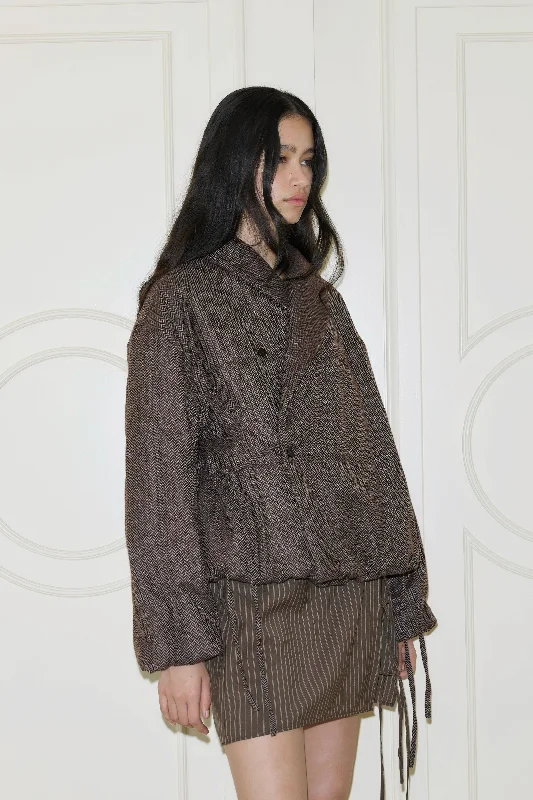 Bubble Coat - Herringbone Vent Hem Cuff