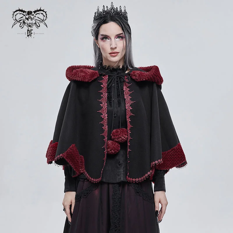 CA02801 Black double-sided woolen contrast color fur shawl with fur Cozy Woolen Shawl Cape CA02801 Black double-sided woolen contrast color fur shawl with fur Cozy Woolen Shawl Cape