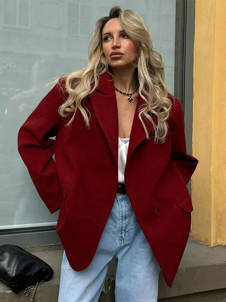 Casual Solid Loose Lapel Long Single Pocket Autumn Office Street Coat Denim Leather Suede Casual Solid Loose Lapel Long Single Pocket Autumn Office Street Coat Denim Leather Suede