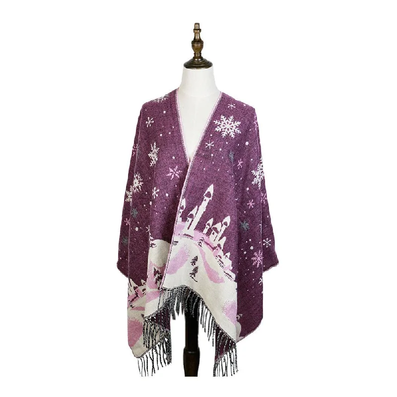 Christmas fawn Castle jacquard Shawl Soft Summer Shawl Wrap
