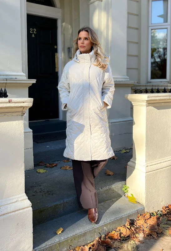 Coated Quilted Coat Trench Raincoat Windbreaker