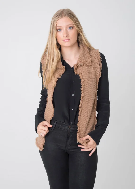 COCO Waistcoat - Camel Trendy Military Waistcoat Jacket