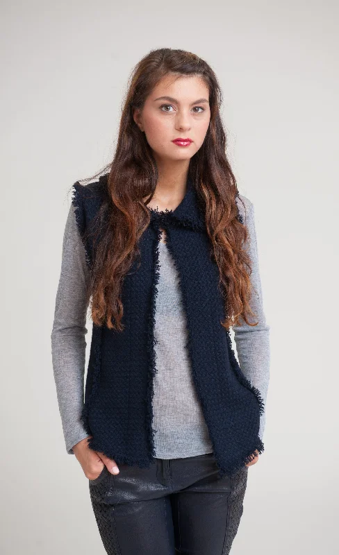 COCO Waistcoat - Navy Fashionable Check Waistcoat Vest