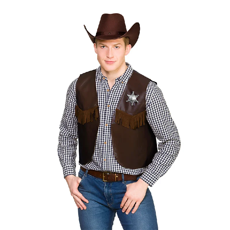 Cowboy Sheriff Waistcoat Comfortable Fleece Waistcoat Jacket