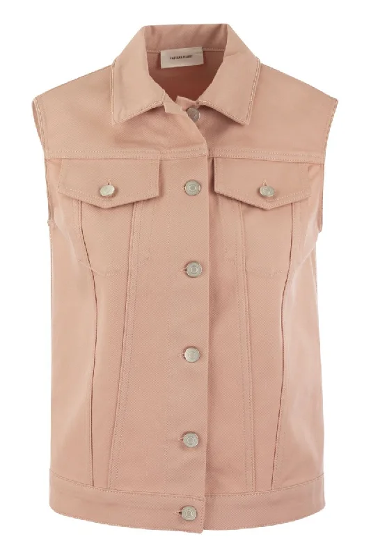 Denim waistcoat Cozy Faux Fur Waistcoat