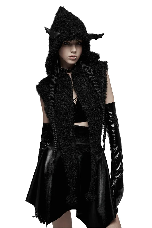 Enchanting Bat Hooded Capelet with Wizard Hat Hoodie with Gradient Ombre Colorful