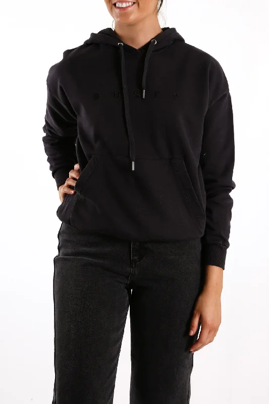 Essentials Ember Hooded Fleece Black Hoodie with Drawcord Adjustable Secure