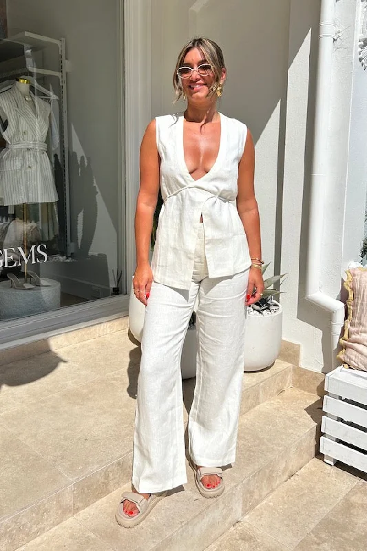 Lulea Wrap Vest White Fashionable Wool Waistcoat Jacket