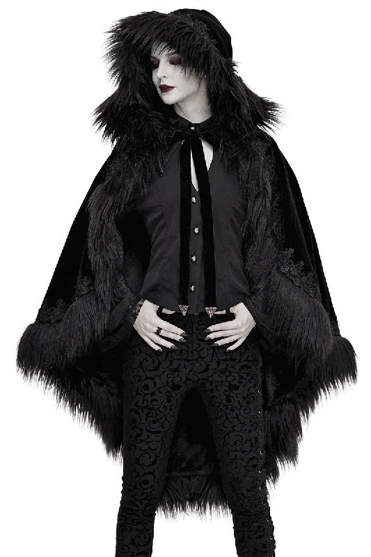 Fashion Hooded Cloak for Women / Warm Loose Cloak in Gothic Style Hoodie with Velcro Closure Adjustable Secure Fashion Hooded Cloak for Women / Warm Loose Cloak in Gothic Style Hoodie with Velcro Closure Adjustable Secure