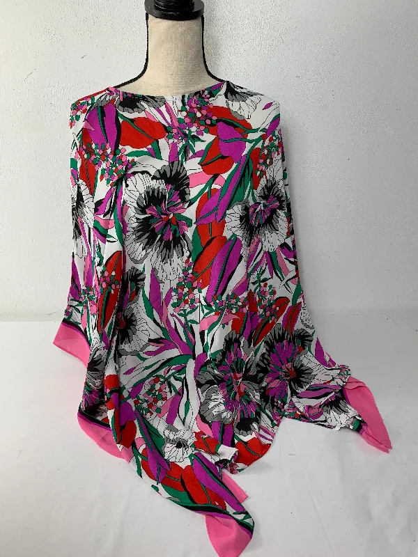 Floral Shawl Size XL Classic Shawl with Tassels