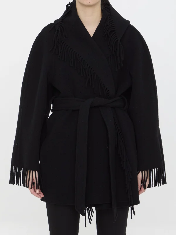 Fringe Coat Striped Polka Dot Solid