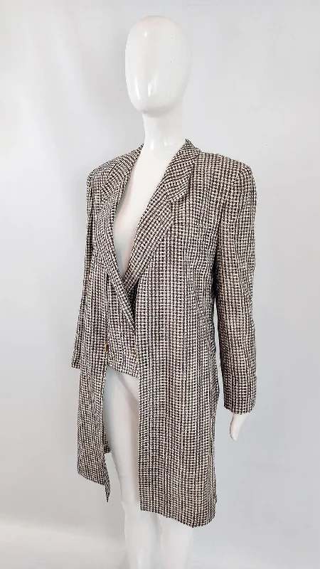 Giorgio Armani Vintage Womens Tweed Built in Waistcoat Coat, 1980s Stylish Sleeveless Wool Waistcoat Giorgio Armani Vintage Womens Tweed Built in Waistcoat Coat, 1980s Stylish Sleeveless Wool Waistcoat