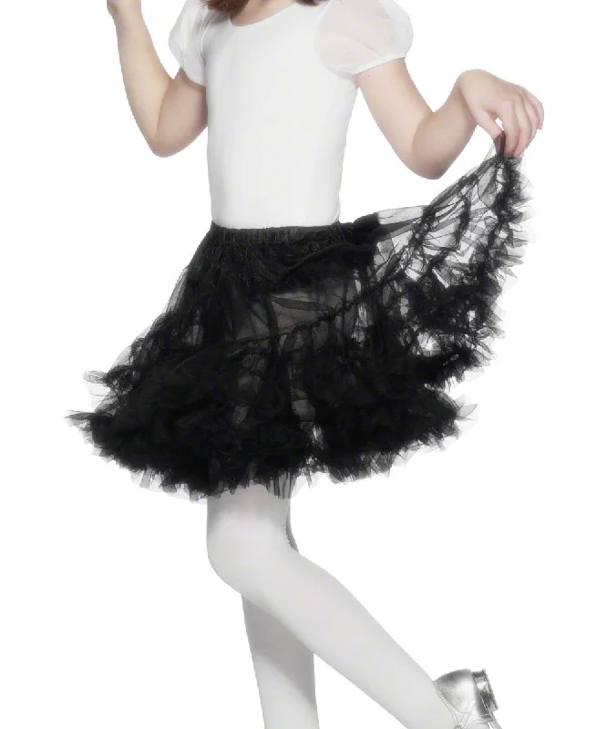 Girls Layered Black Petticoat Fitted Loose Oversized