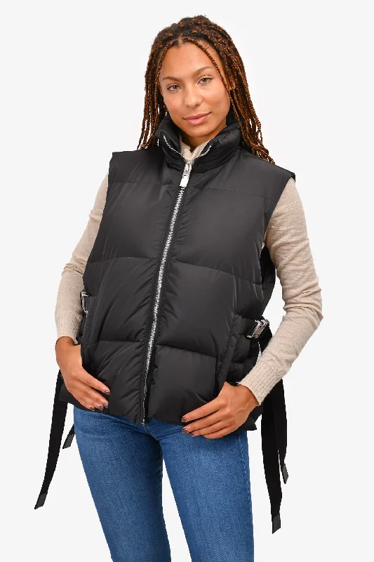 Givenchy Black 4G Buckle Puffer Vest Size 48 Mens Structured Blazer Vest