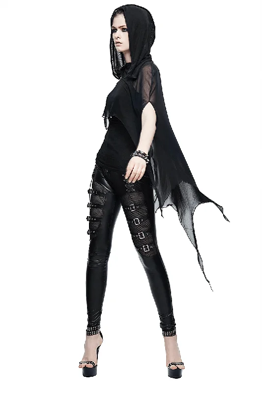 Gothic Bat Style Hooded Mesh Cape / Women's Black Asymmetrical Hem Cape Hoodie with Turtle Neck Cozy Winter Gothic Bat Style Hooded Mesh Cape / Women's Black Asymmetrical Hem Cape Hoodie with Turtle Neck Cozy Winter