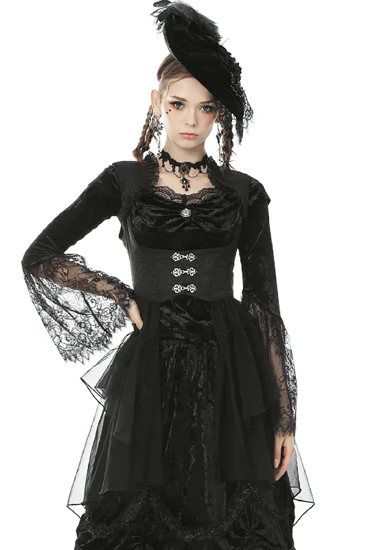 Gothic Women's Waistcoat with Mesh Front and Fishtail Hem Stylish Long Waistcoat Vest