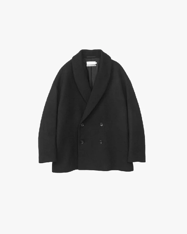 Light Melton Shawl Collar Coat Comfortable Pashmina Shawl