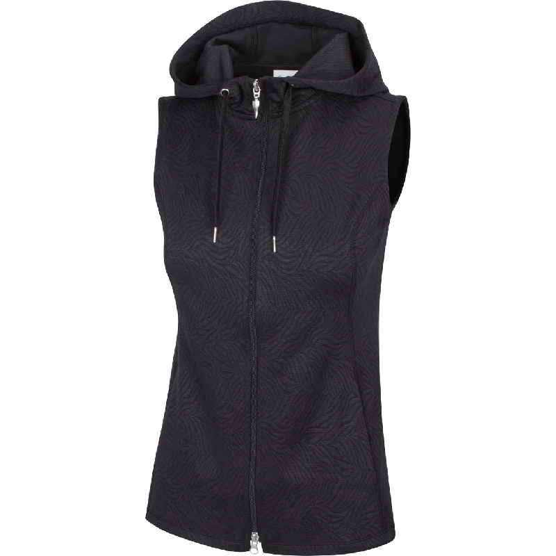 Greg Norman Women's Jacquard Hooded Vest 2021 Hoodie with Zipper Versatile Modern