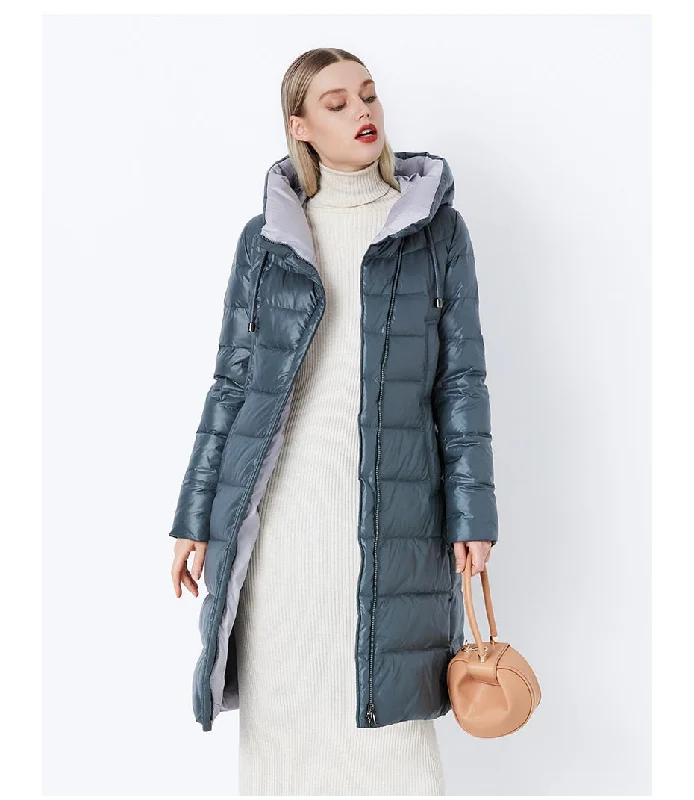 Hot Women's Hooded Warm Bio Fluff Parkas Hoodie with Side Slits Relaxed Casual