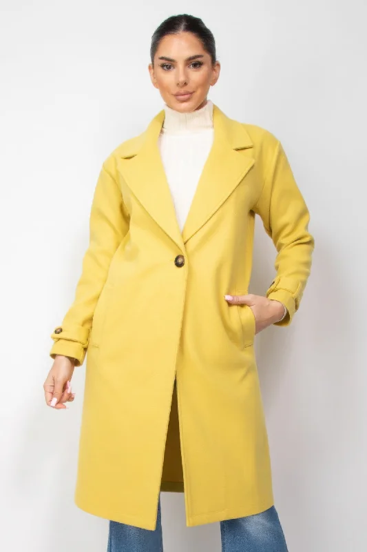 Collar pocketed coat Coat Overcoat Trench Coat