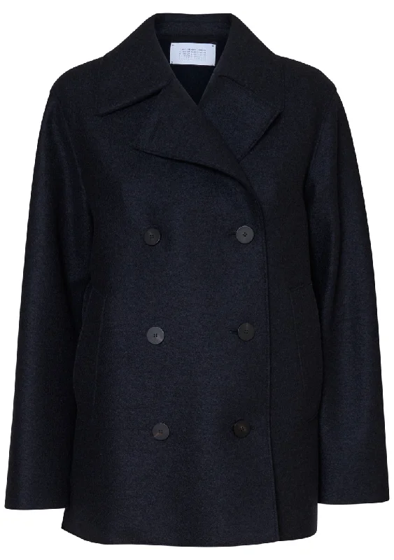 Long Peacoat Pressed Wool Polaire Navy Blue Bomber Jacket Denim Jacket Leather Jacket