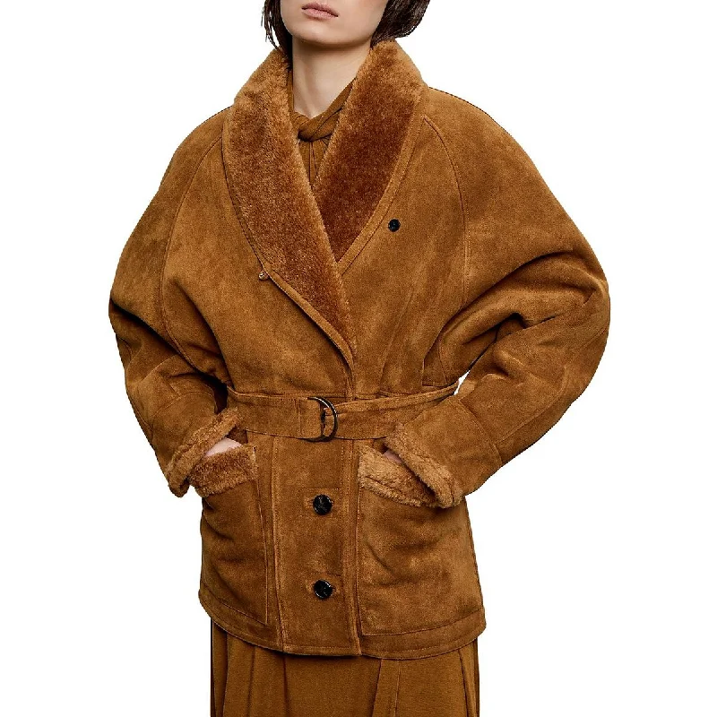Lvir Womens Faux Shearling Shawl Open Front Elegant Wool Shawl Cape
