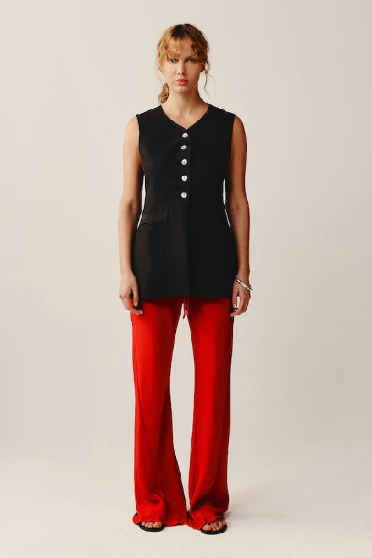 Leo Vest Black Chic Fitted Waistcoat Vest