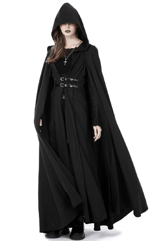 Medieval Renaissance Hooded Cape Cloak Halloween Cosplay Hoodie with Longline Fit Extended Stylish